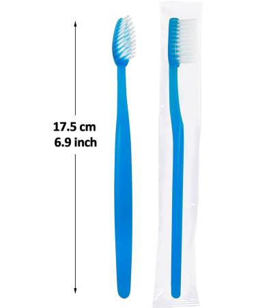 Blue Handle Disposable Toothbrushes - Individually Wrapped (50 Pack) for Hotel, AirBnB, and Homeless Care - Buy Online on GoSupps.com