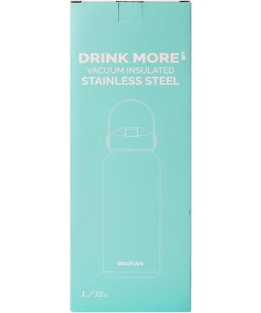 Blackube 1000ml Stainless Steel Drinking Bottle - BPA-Free Leak-Proof Thermos with Straw for Sports Fitness Camping & School - White - Buy Online on GoSupps.com