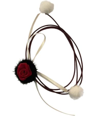 KUAIYIJU Adjustable Rose Ribbon Necklace - Bow Pendant Fashion Accessory for Daily Wear & Parties | International Shipping Available - Buy Online on GoSupps.com