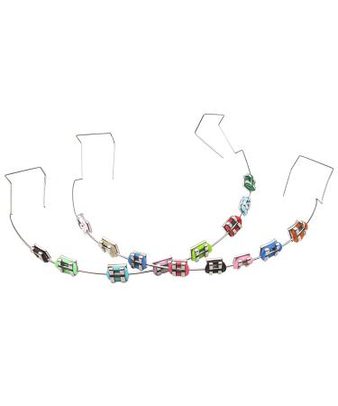 byepica 2 Pack Stylish Colorful Braces Metal Design Perfect for Dental Students and Demonstrations Easy Installation