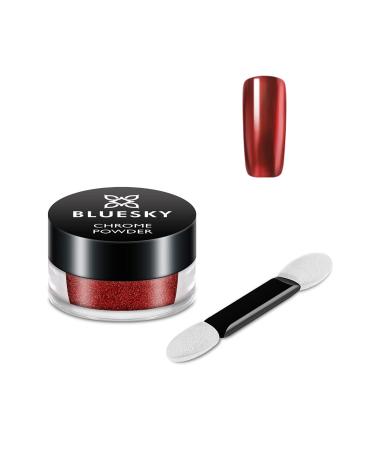 Bluesky Chrome Nail Powder Kit With Applicator Brush Metallic Gel Nail Art Red 5g