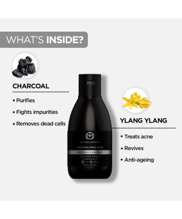 The Man Company Activated Charcoal Face Wash for Men - 100ml | Ylang Ylang & Argan Oils | Deep Cleansing Anti-Pollution Oil Control Blackheads Removal - Shop Internationally - Buy Online on GoSupps.com