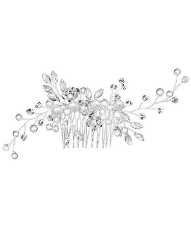 Buy Tucireat 3-Piece Hair Jewelry Set | Bridal & Wedding Hair Accessories | Silver Flower Hairpins & Pearl Clips for Bride & Communion - Buy Online on GoSupps.com