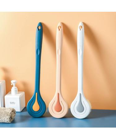 Arswin Long Handle Shower Brush with Soft Bristles - Body Exfoliator for Men, Women and Elderly - Improves Skin Health - Blue - Buy Online on GoSupps.com