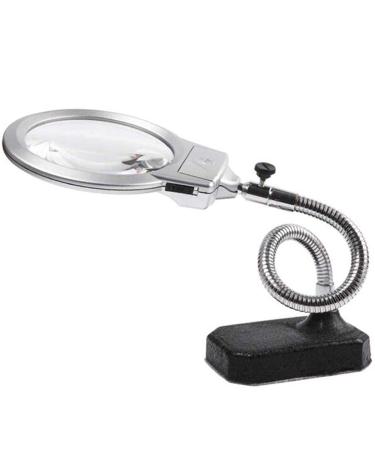 Magnifier Desktop Magnifier Lamp with Led Light Led Magnifying Lamp Folding Magnifying Glass Desktop Lamp 2.25x 5X Magnification Adjustable Swivel Arm for Desk Workbench Task Craft