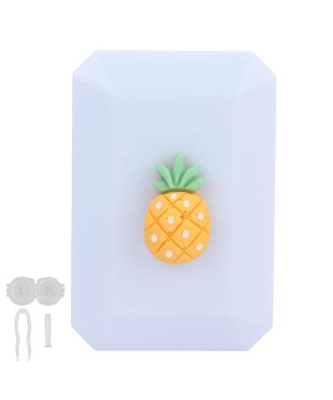NATUDECO Contact Lens Storage Box with Mirror Tweezers & Applicator - Blue & Pineapple Design for Hard & Soft Lenses - Buy Online on GoSupps.com