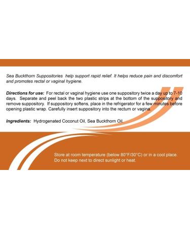 Buy Sea Buckthorn Oil Suppositories - Pack of 3 (30 Suppositories) | International Shipping Available - Buy Online on GoSupps.com