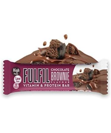 Fulfil Chocolate Brownie Protein Bar (15 x 55g Bars) - 20g Protein, 9 Vitamins, Low Sugar - Buy Online on GoSupps.com