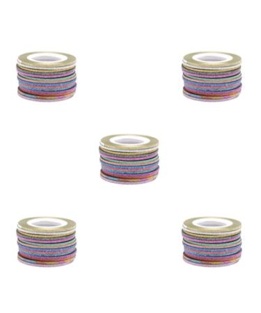 lmoikesz 5 Set of /set Multicolored Nail Art Striping Tape Set Wide Application And Easy To Fashionable And Unique Paper Good Gifts Random Color 2MM Random Color 2MM 5Set