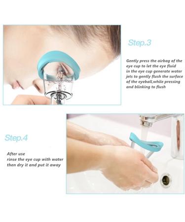 Chislim Silicone Eye Wash Cup - Manual Air Pressure Eye Cleaning Cup (Blue) - Buy Online on GoSupps.com
