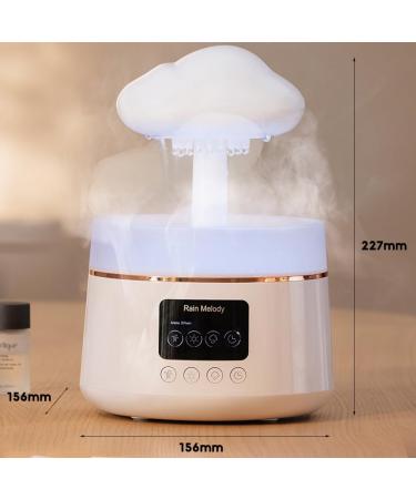 Rain Cloud Humidifier Night Light | 7 Color Changing | Waterfall Lamp & Mushroom Design | Aromatherapy Essential Oil Diffuser for Sleep & Relaxation - Buy Online on GoSupps.com