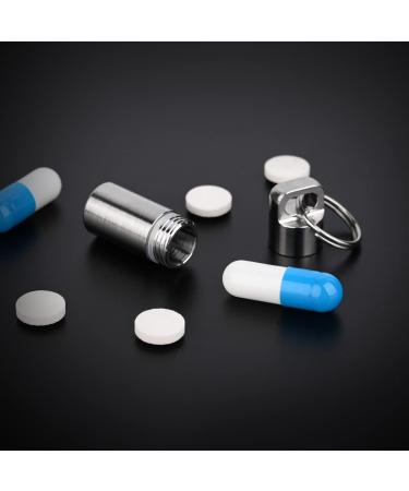SW633 Micro Titanium Portable Pill Case Keychain | Waterproof Mini Pill Holder for Travel & Camping | Includes Titanium Clip & Stainless Steel Necklace - Buy Online on GoSupps.com