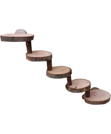 Kitabetty Wooden Hamster Ladder Natural Apple Wood Pet Ladder Hamster Climbing Ladder Pet Bridge Toy Pet Climbing Stairs Training Tool Hamster Cage Accessories - Buy Online on GoSupps.com