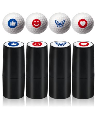 Uoeo 4 Pieces Golf Ball Stamps Personalized Golf Ball Marker Golf Ball Stamper Custom Golf Ball Marker for Golfer Present Golf Learners Style C