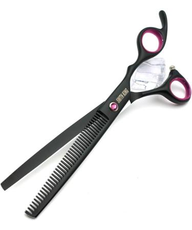 Smith King 7-Inch Dog Care Scissors Set - Straight Thinning Curved Chunker & Comb - 5-Piece Black & Purple for Professional Grooming - Buy Online on GoSupps.com