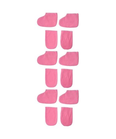 Healeved 6 Pairs Paraffin Wax Mitts Moisturizing Gloves Work Gloves Wax Booties Whitening Gloves Moisturizing Hand Gloves Cotton Gloves Beauty Care Gloves Heat Preservation Gloves Spa Boots