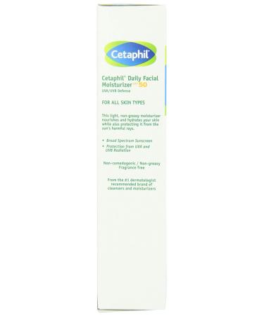 Cetaphil Daily Facial Moisturizer SPF 50+ | Hydrating Sunscreen | 1.7 fl oz - Buy Online on GoSupps.com