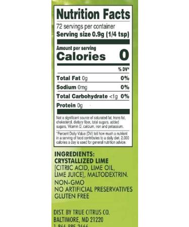 True Lime Shaker 0 Calorie Drink Mix Packets Flavoring Powder Water Flavor Made with Real Limes 65g (Pack of 2) 65 g (Pack of 2) - Buy Online on GoSupps.com
