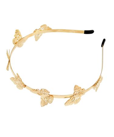 Lurrose Hairband Butterfly Headband Hair Accessories for Children Girls (Golden)