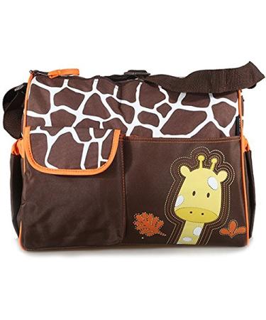 Accessotech Waterproof Baby Diaper Nappy Mummy Changing Handbag Shoulder Bag with Mat Travel (Giraffe Orange)