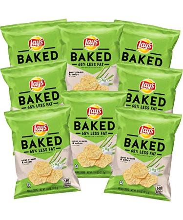 Lay's Baked Sour Cream & Onion Flavored Potato Crisps, 1.375 ounce (Pack of 8)