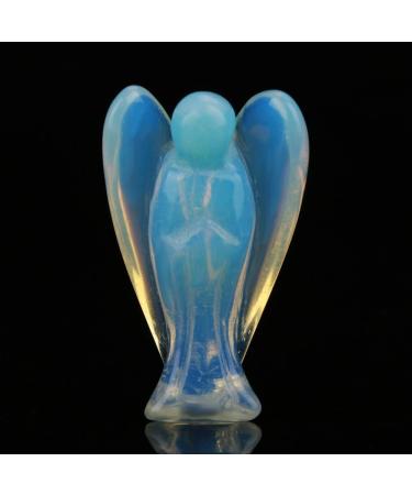 Hztyyier 1.5 inch Pocket Guardian Angel Opalite Crystal Angel Gemstone Pocket Guardian Healing Angel Figurine Statue - Buy Online on GoSupps.com