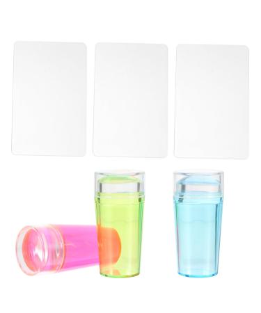 Ipetboom 3 Sets Nail Stamp Set Manicure Kit Accessories for Girls Jelly Silicone Nail Stamper French Nail Tool Nail Kits Manicure Tools Seal Stamp Platen Cosmetic Silica Gel