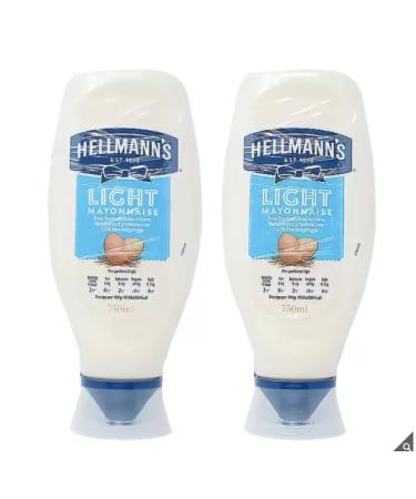 Hellmann's Light Squeezy Mayonnaise- Made with 100% free range eggs - Good source of omega 3 - Suitable for vegetarians - Free from artificial colours flavours and preservatives - 2 x 750ml