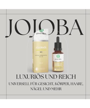 Organic 100% Pure Jojoba Oil - Natrue Certified Skincare for Face Body Hair & Nails | Vegan Cold Pressed in 25ml Glass Bottle - Buy Online on GoSupps.com