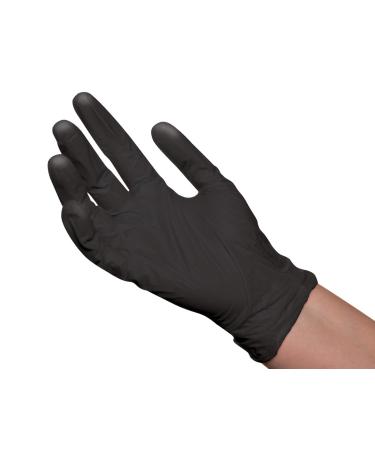 BaBylissPRO Reusable Black Satin Latex Gloves for Salon Hair Colouring 10 per box S (Pack of 2)