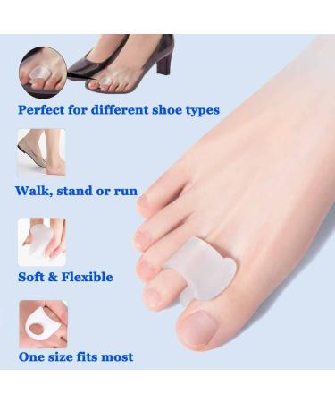 Gel Toe Separators 8 Pack - Toe Corrector & Spacer for Bunions, Hammer Toes, Overlapping Toes - Hallux Valgus Relief - Clear - Buy Online on GoSupps.com