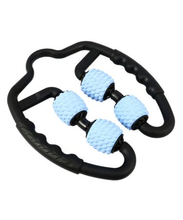 Inoomp Hand massager Anti-massager trigger point-stick trigger point massage device-roller massage device deep tissue muscle relaxing body fitness 27.5x24x5.5cm sky blue black