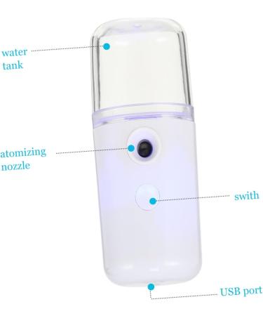 Baluue 1pc Creative Nano Mist Sprayer Acondicionador Nano Humidifier Portable Facial Mister Femally White - Buy Online on GoSupps.com