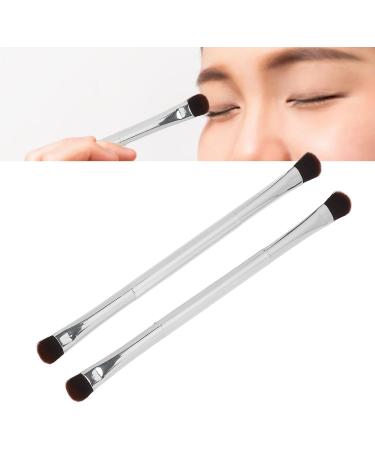 Eyeshadow Brush Silver Professional Soft Hair Eyelid Brush Double Ended Ergonomic for Makeup Artist for Home - Buy Online on GoSupps.com