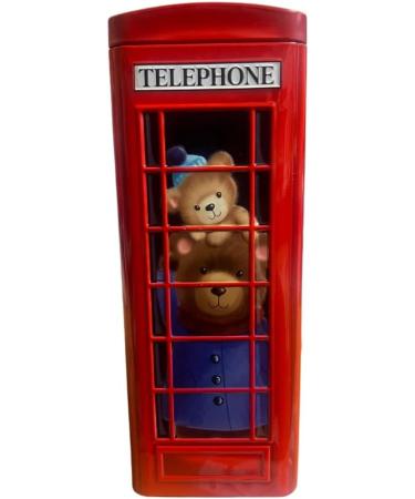 Christmas Teddy Bear Telephone Box Biscuit Tin - Assorted Shortbread Biscuit in festive Tin Gift Box - Great Gift For Adults & Children - Buy Online on GoSupps.com