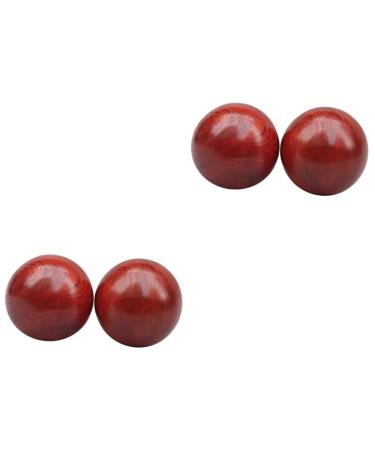 Frcolor 4 piece of rolling ball massage deep fabrics wooden wooden ball massage ball stress ball classic ball on the wrist scroll wheel gymnasium gym ball fitness massage ball bamboo red
