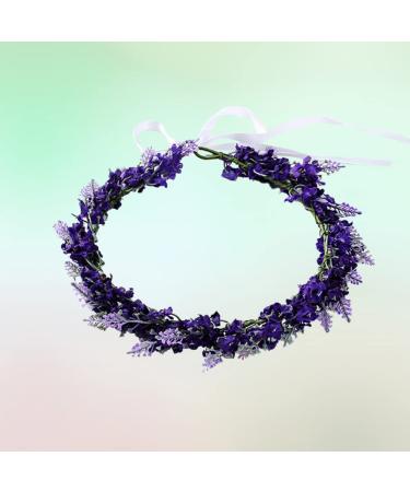Frcolor Lavender Headband for Girls - Light Blue Floral Wreath & Wedding Garland - Violet Flower Hair Accessory - Buy Online on GoSupps.com