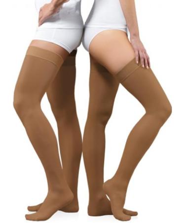 Tonus Elast Compression Stockings 23-32 mmHG for Men & Women | Medical Class II KKL 2 | Closed Toe with Silicone Band | L (158-170 cm) Beige - Buy Online on GoSupps.com