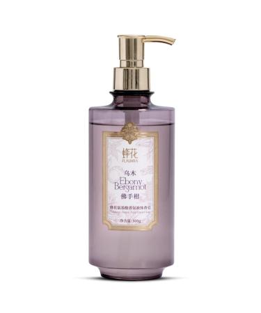 Bee & Flower Moisture Body Wash Fragrance Amino Acid Liquid Soap Mild & Gentle Shower Gel Luxurious Perfume Scented Ebony Bergamot Nourishing Soap Hair Face and Body Soap - 16.8 Fl Oz Ebony Bergamol