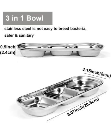 HanryDong Small Animal Stainless Steel Bowl 4 in 1 Hamster Feeder for Water and Food Cage Pet Small Dish for Rabbit/Guinea Pig/Hedgehog/Mice/Chinchilla/Kitten (4 in 1 bowl) - Buy Online on GoSupps.com