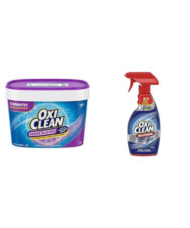 OxiClean Odour Blasters Powder (1.28-kg) + OxiClean MaxForce Laundry Stain Remover Spray (354 mL) Laundry Detergent+ Spray 354-ml