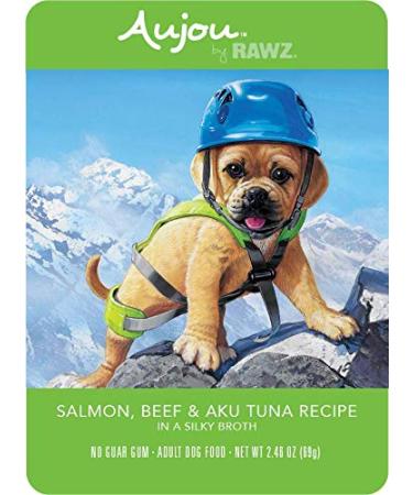 Rawz Aujou Salmon, Beef & Aku Tuna Dog Food 8/2.46 oz Pouches