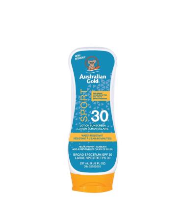 Australian Gold Spf 30 Lotion Sport Fragrance: coastal Breeze is Light Clean and Airy 237 ml. white