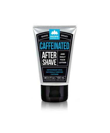 Pacific Shaving Company Caffeinated Aftershave  Men's Grooming Product - Antioxidant Daily Face Lotion + After Shave - Soothing Aloe & Spearmint Post Shave Balm for Sensitive Skin (3.4 Oz) 3.4 Ounce (Pack of 1)