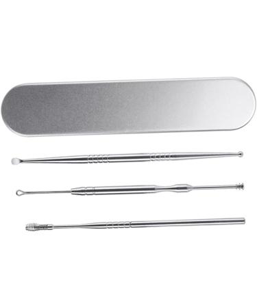 Hemoton 3pcs Stainless Steel Ear Cleaner Set - Ear Scoop, Ear Spoon, Wax Remover - Silver Earmuffs for Gentle Ear Cleaning - Buy Online on GoSupps.com