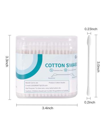 800 Count Pointy Organic Cotton Swabs - Soft & Gentle Double-Sided Tips - Chlorine-Free & Cruelty-Free - Highly Absorbent - White - Buy Online on GoSupps.com