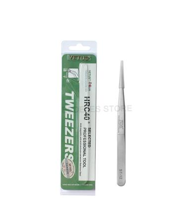 Vetus tweezers with straight or curved tip for eyebrow extensions stainless steel. TS-12 (135mm straight)