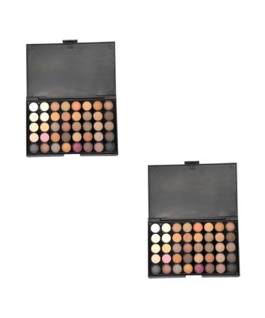 FOMIYES 2pcs 40 Pearly Cosmetic Matte Girls Multicolor Pallet for Shadow Makeup Lustre Eyeshadow Colors 1 count (Pack of 1) As Shownx2pcs
