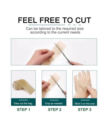Medical Silicone Scar Tape Roll - 1.6'' x 120'' | Easy-Tear & Reusable | For Surgery, C-section, Keloid, Burns | 6-8 Month Supply - Buy Online on GoSupps.com