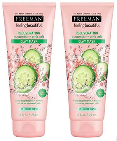 Freeman Rejuvenating Clay Facial Mask Purifying Exfoliating and Detoxifying Beauty Face Mask 6 oz 2 Pack